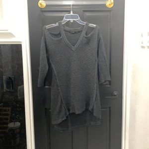 Black , vneck , oversized, sweater